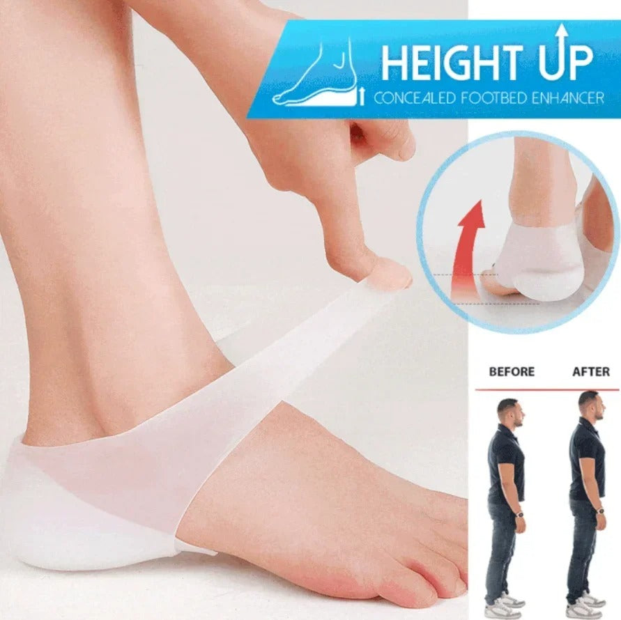 Concealed Footbed Enhancers Invisible Height Increase Soft Silicone Heel Insoles Wearable Heel Cushion Inserts Suitable for Men Women height increases up to 1.5 inch Okayhai