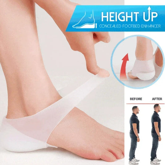 Concealed Footbed Enhancers Invisible Height Increase Soft Silicone Heel Insoles Wearable Heel Cushion Inserts Suitable for Men Women height increases up to 1.5 inch Okayhai