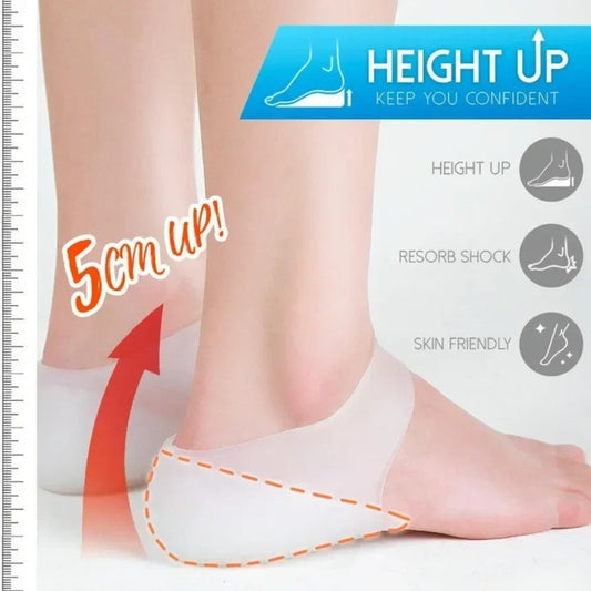 Concealed Footbed Enhancers Invisible Height Increase Soft Silicone Heel Insoles Wearable Heel Cushion Inserts Suitable for Men Women height increases up to 1.5 inch Okayhai