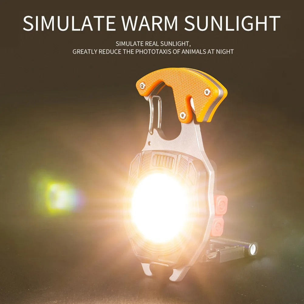 Portable Cob LED Flashlight Mini Work Light Outdoor Camping Climbing With Keychain Okayhai