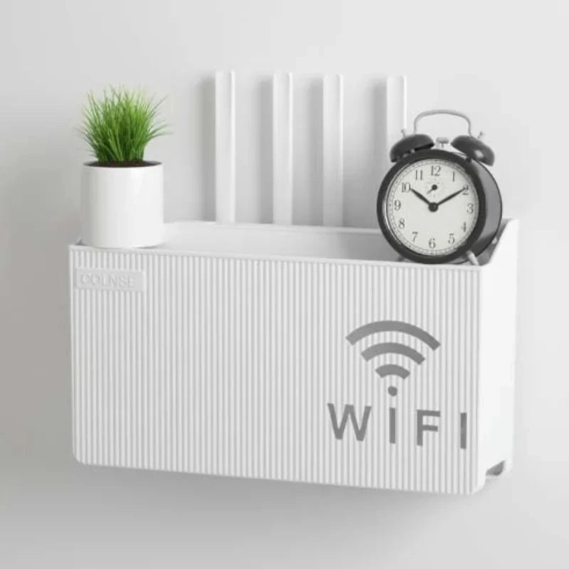 Wall Mounted Wifi Router Storage Box self Adhesive No Drilling required Wifi wall mounted Design Okayhai