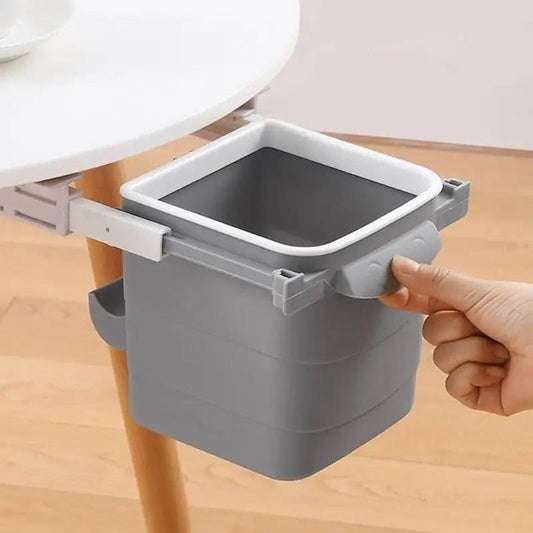Mini under table dustbin Kitchen Dustbin Cabinet Table Hanging Mini Dustbin Plastic Trash Garbage Hidden Retractable Office Desk Adhesive Dustbin Okayhai