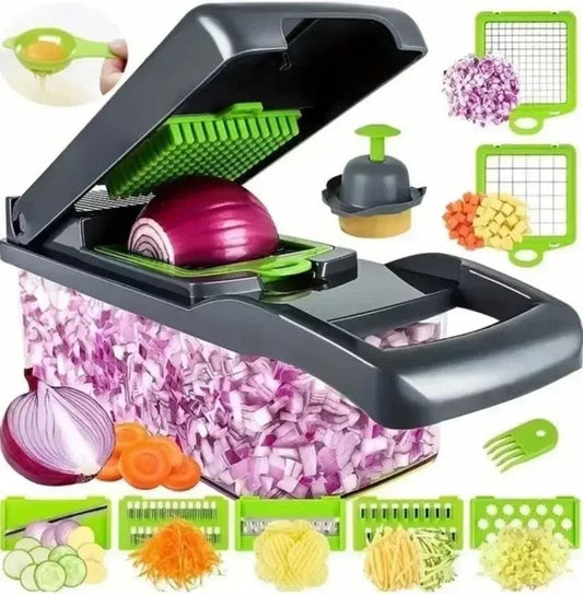 Multifunctional vegetable chopper 14/16 in one chopper handle food grate chopper kitchen vegetable slicer dicing machine cutting - Okayhai