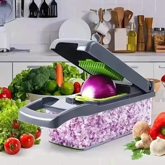 Multifunctional vegetable chopper 14/16 in one chopper handle food grate chopper kitchen vegetable slicer dicing machine cutting - Okayhai