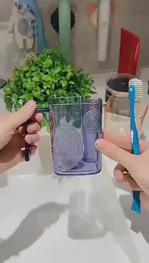 Toothbrush Holder with Mouth Washing Cup Premium Design Crystal Material for Bathroom use