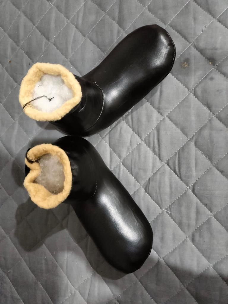 Black Leather Winter Socks - Lined Winter Collection Warm, Stylish and Durable Okayhai
