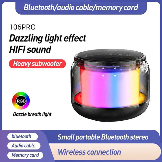 Mini Bluetooth Wireless Speaker USB Rechergeable with RGB color change Acrylic body for home and outdoor Okayhai