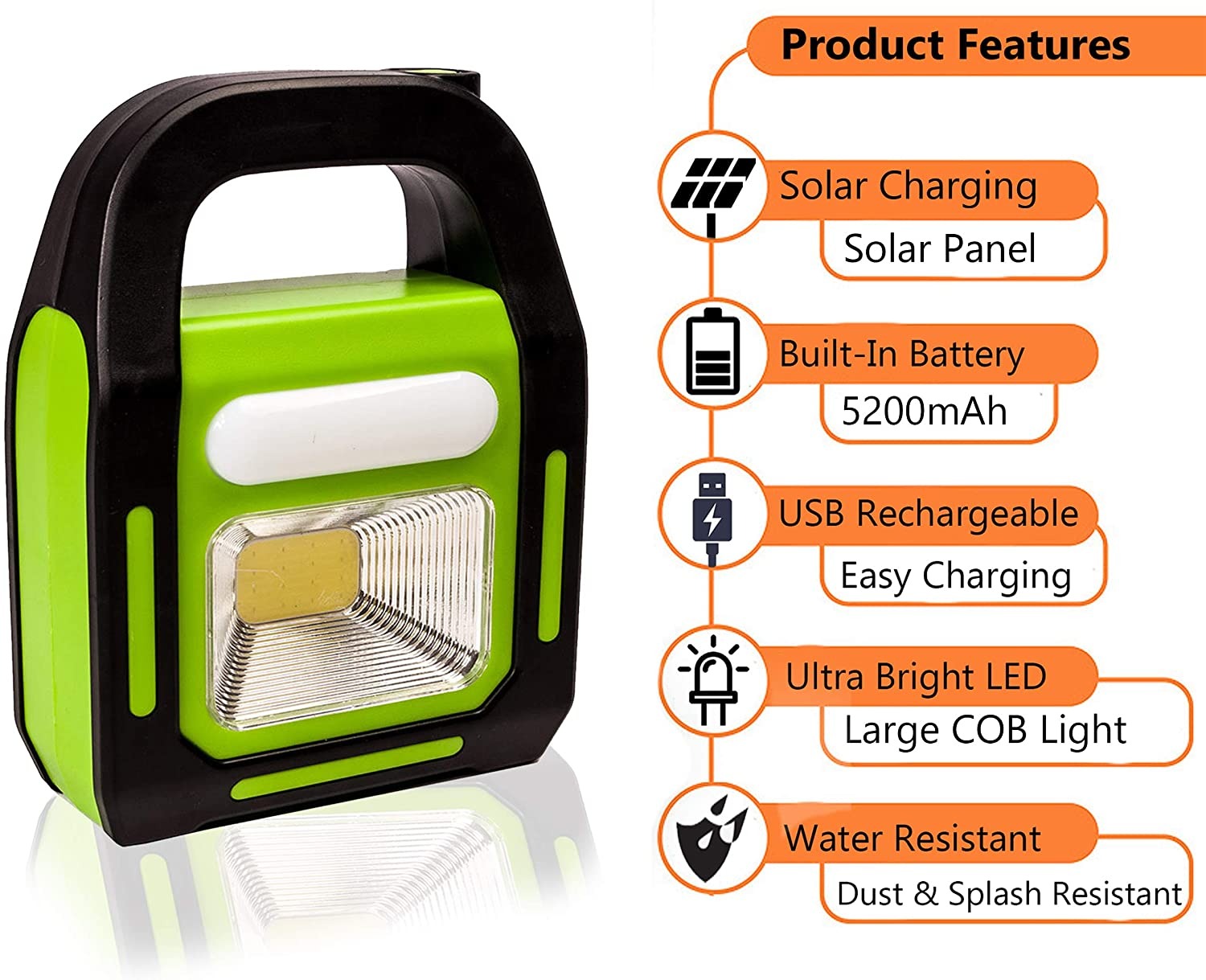 Solar Rechargeable LED Camping Lantern – USB + Power Bank Light Okayhai