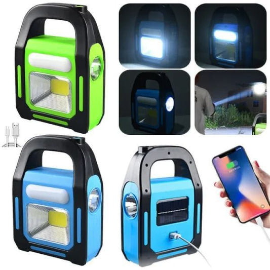 Solar Rechargeable LED Camping Lantern – USB + Power Bank Light Okayhai