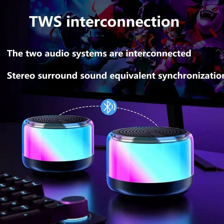 Mini Bluetooth Wireless Speaker USB Rechergeable with RGB color change Acrylic body for home and outdoor Okayhai
