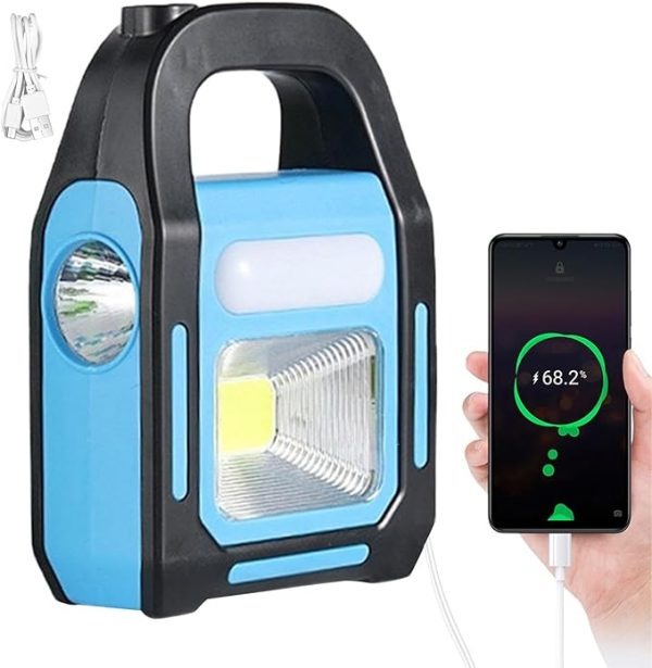 Solar Rechargeable LED Camping Lantern – USB + Power Bank Light Okayhai
