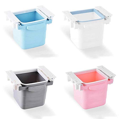 Mini under table dustbin Kitchen Dustbin Cabinet Table Hanging Mini Dustbin Plastic Trash Garbage Hidden Retractable Office Desk Adhesive Dustbin Okayhai